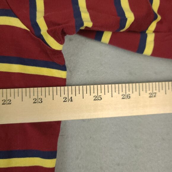 Polo Golf Ralph Lauren Polo Shirt Mens XL Red Yellow Navy Stripe Cotton Blend - Picture 10 of 11